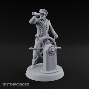 Spyglass Raised Human Captain Miniature for Dungeons and Dragons, Pathfinder or other TTRPGs