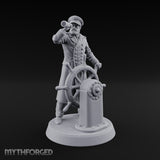 Spyglass Raised Human Captain Miniature for Dungeons and Dragons, Pathfinder or other TTRPGs