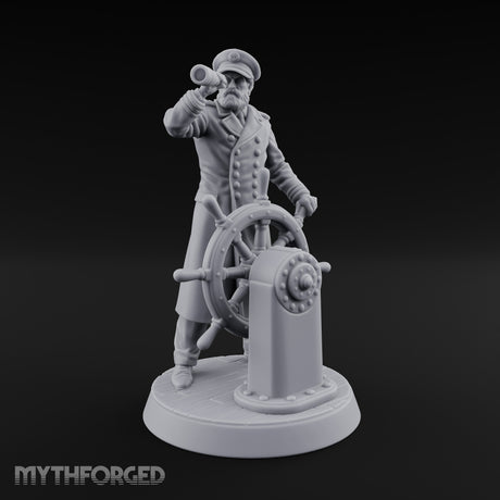 Spyglass Raised Human Captain Miniature for Dungeons and Dragons, Pathfinder or other TTRPGs