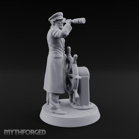 Spyglass Raised Human Captain Miniature for Dungeons and Dragons, Pathfinder or other TTRPGs