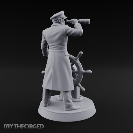 Spyglass Raised Human Captain Miniature for Dungeons and Dragons, Pathfinder or other TTRPGs