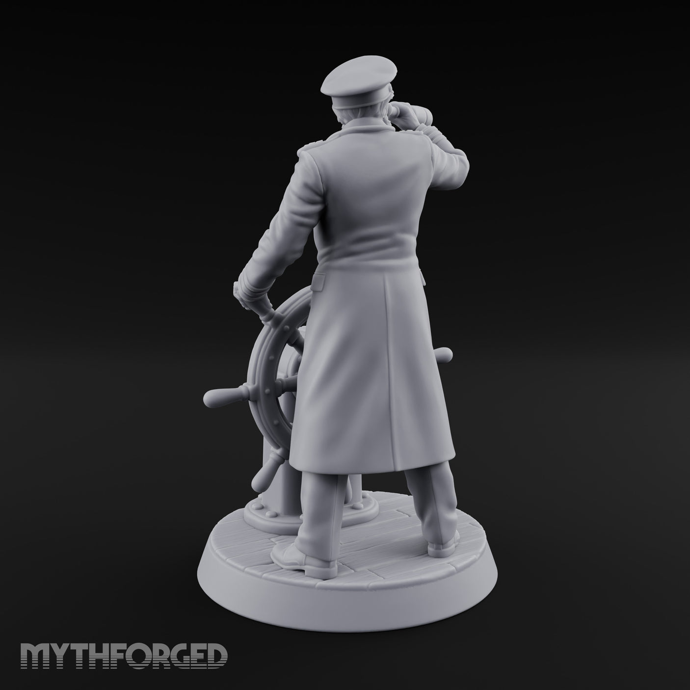 Spyglass Raised Human Captain Miniature for Dungeons and Dragons, Pathfinder or other TTRPGs