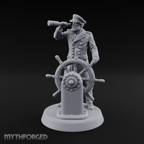 Spyglass Raised Human Captain Miniature for Dungeons and Dragons, Pathfinder or other TTRPGs