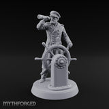 Spyglass Raised Human Captain Miniature for Dungeons and Dragons, Pathfinder or other TTRPGs