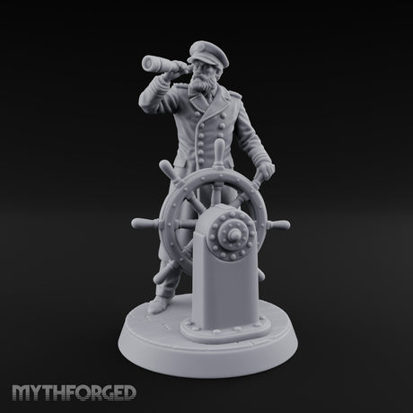 Spyglass Raised Human Captain Miniature for Dungeons and Dragons, Pathfinder or other TTRPGs