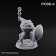 Staff And Shield Bearing Bulbous Automaton A Miniature for Dungeons and Dragons, Pathfinder or other TTRPGs
