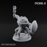 Staff And Shield Bearing Bulbous Automaton A Miniature for Dungeons and Dragons, Pathfinder or other TTRPGs