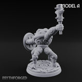 Staff And Shield Bearing Bulbous Automaton A Miniature for Dungeons and Dragons, Pathfinder or other TTRPGs