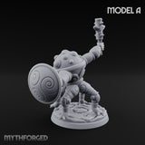 Staff And Shield Bearing Bulbous Automaton A Miniature for Dungeons and Dragons, Pathfinder or other TTRPGs