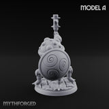 Staff And Shield Bearing Bulbous Automaton A Miniature for Dungeons and Dragons, Pathfinder or other TTRPGs