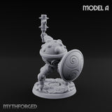 Staff And Shield Bearing Bulbous Automaton A Miniature for Dungeons and Dragons, Pathfinder or other TTRPGs