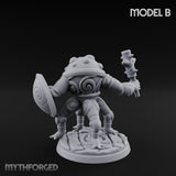 Staff And Shield Bearing Bulbous Automaton B Miniature for Dungeons and Dragons, Pathfinder or other TTRPGs