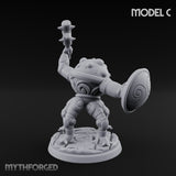 Staff And Shield Bearing Bulbous Automaton C Miniature for Dungeons and Dragons, Pathfinder or other TTRPGs