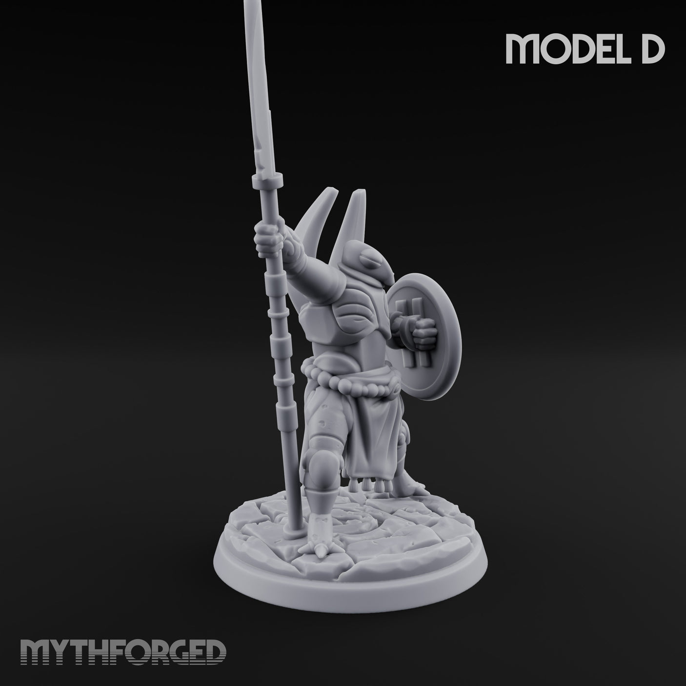 Staff And Shield Bearing Bulbous Automaton D Miniature for Dungeons and Dragons, Pathfinder or other TTRPGs