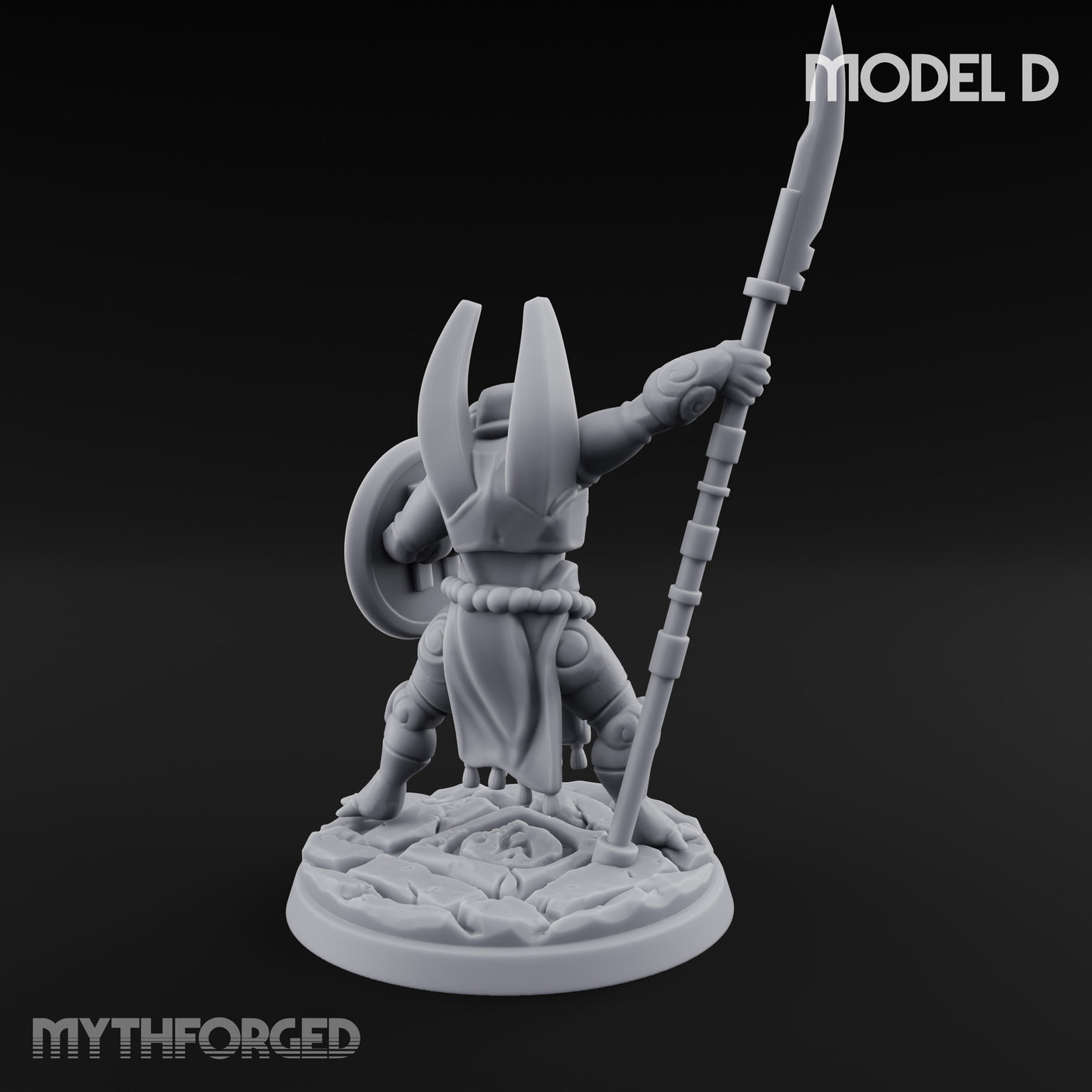 Staff And Shield Bearing Bulbous Automaton D Miniature for Dungeons and Dragons, Pathfinder or other TTRPGs