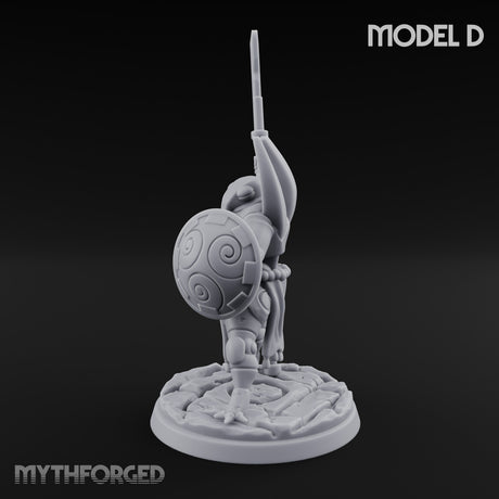 Staff And Shield Bearing Bulbous Automaton D Miniature for Dungeons and Dragons, Pathfinder or other TTRPGs