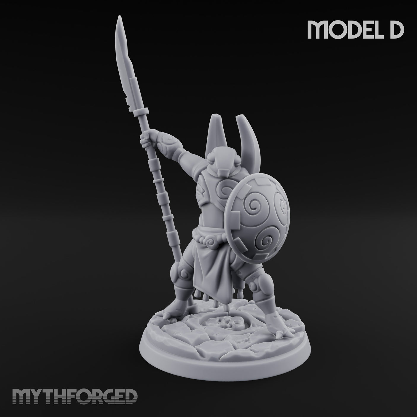 Staff And Shield Bearing Bulbous Automaton D Miniature for Dungeons and Dragons, Pathfinder or other TTRPGs