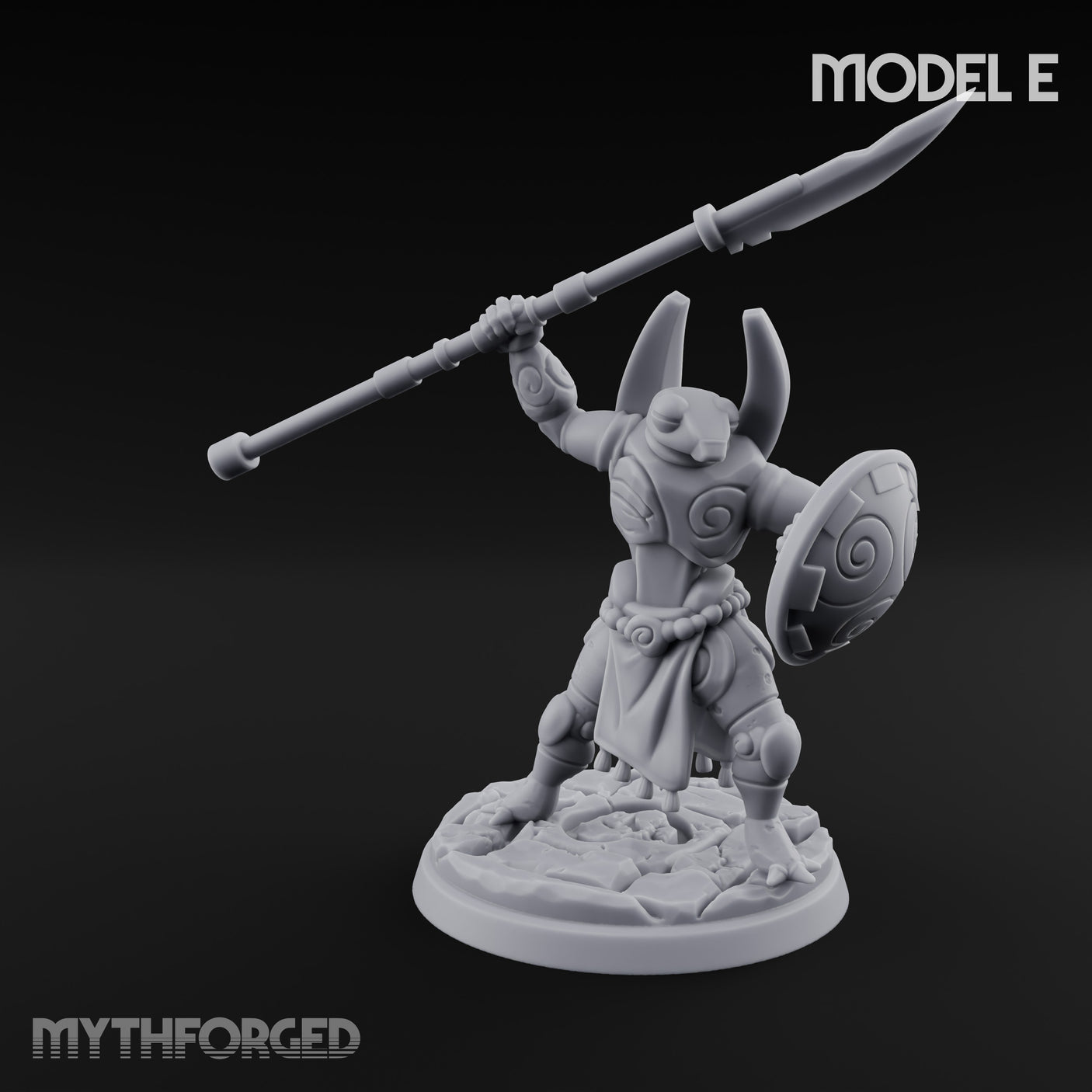 Staff And Shield Bearing Bulbous Automaton E Miniature for Dungeons and Dragons, Pathfinder or other TTRPGs