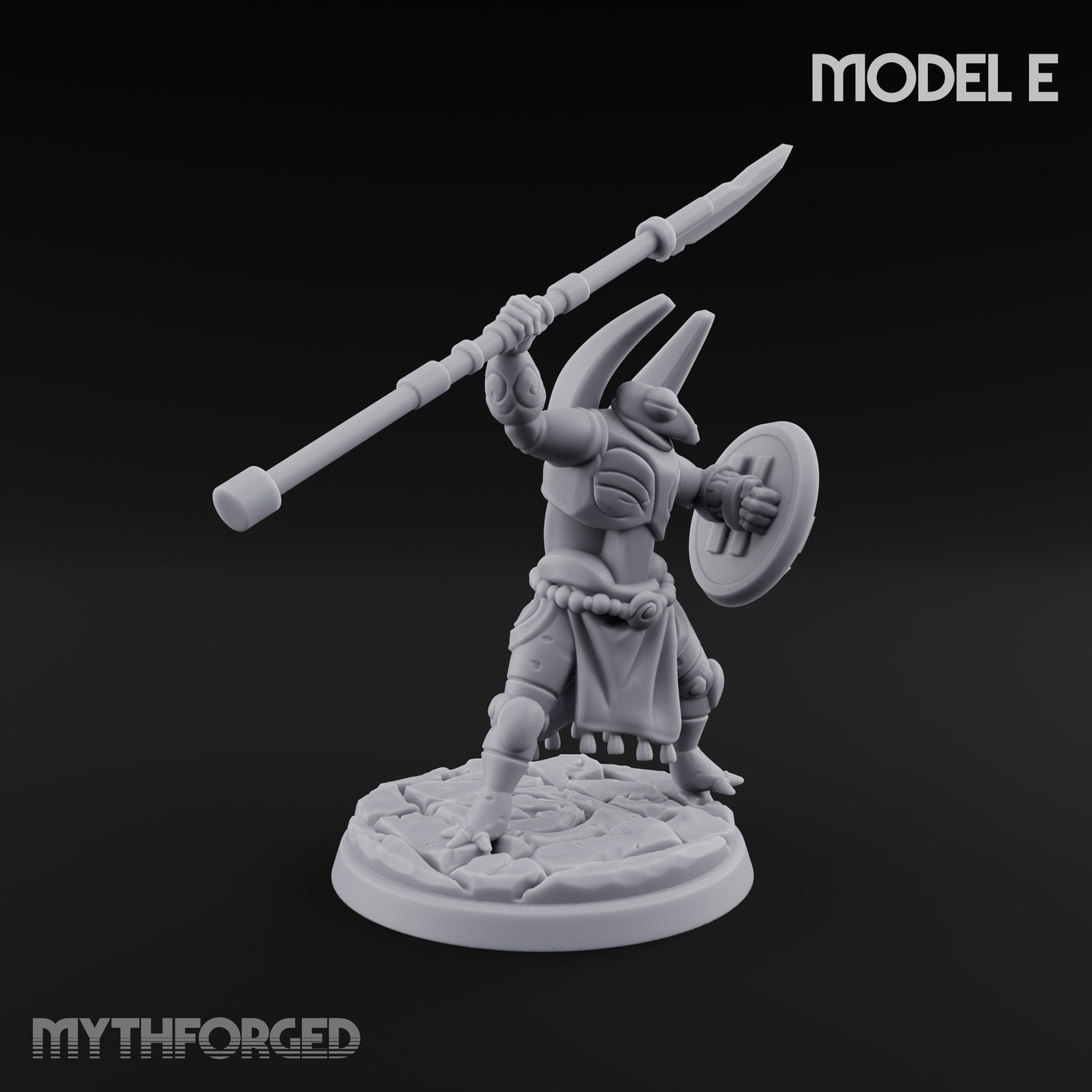 Staff And Shield Bearing Bulbous Automaton E Miniature for Dungeons and Dragons, Pathfinder or other TTRPGs