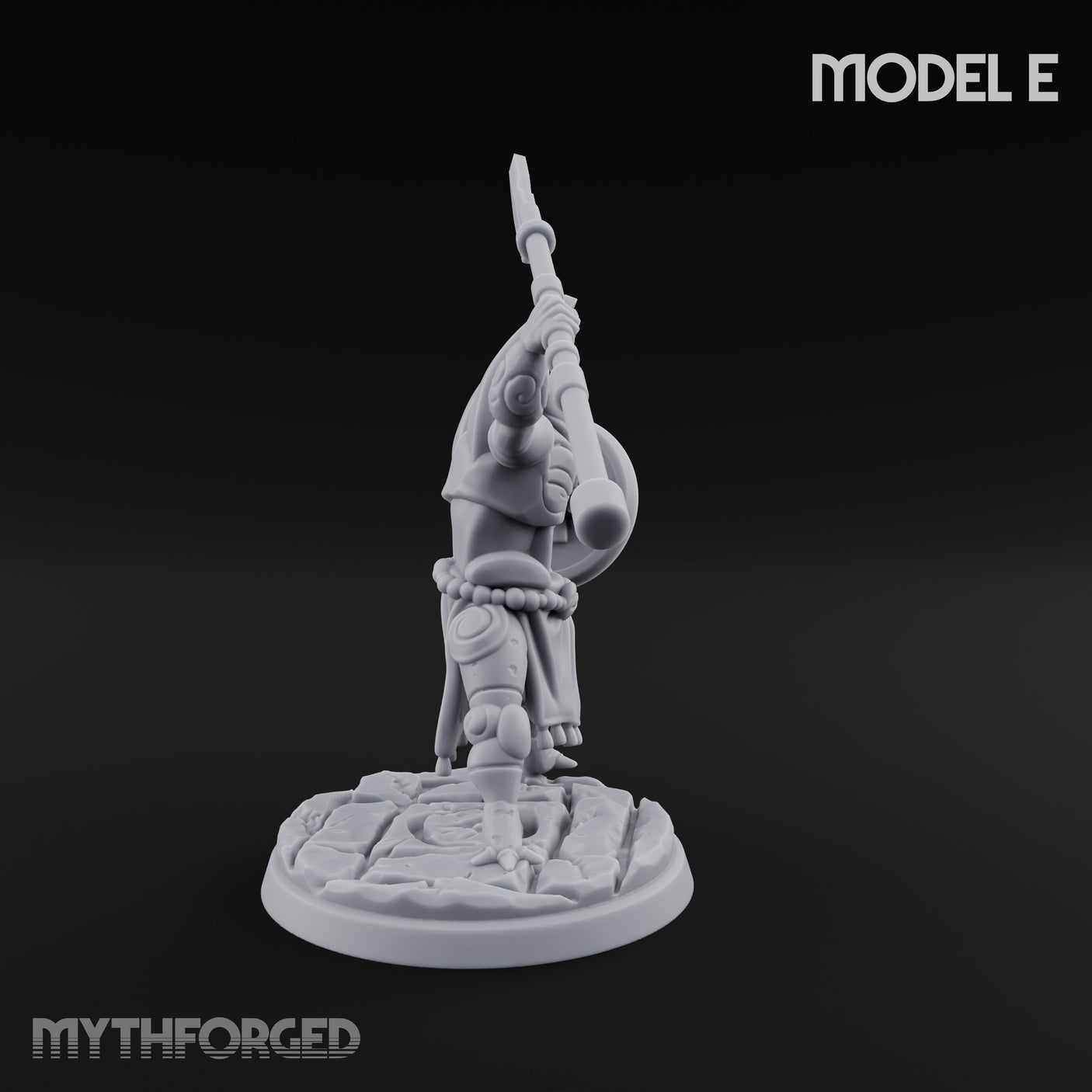 Staff And Shield Bearing Bulbous Automaton E Miniature for Dungeons and Dragons, Pathfinder or other TTRPGs