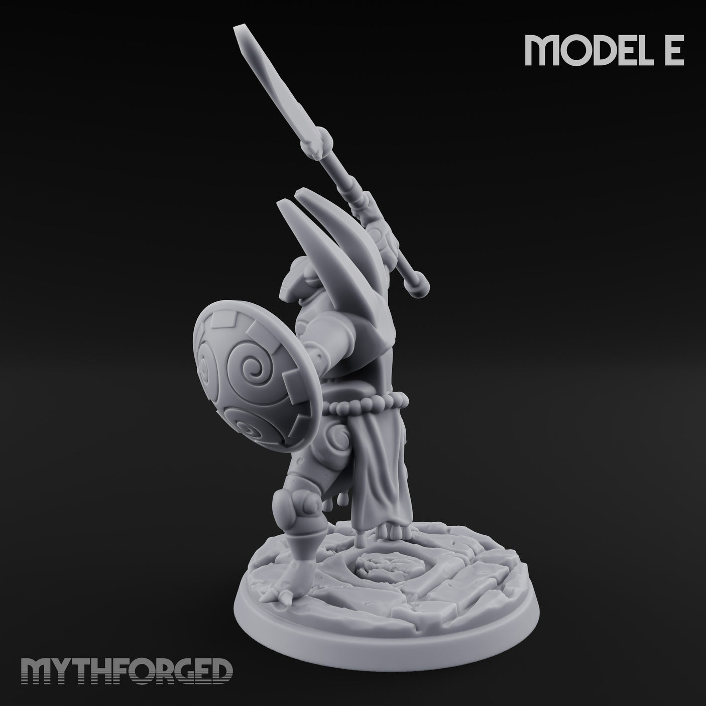 Staff And Shield Bearing Bulbous Automaton E Miniature for Dungeons and Dragons, Pathfinder or other TTRPGs
