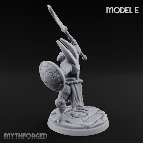 Staff And Shield Bearing Bulbous Automaton E Miniature for Dungeons and Dragons, Pathfinder or other TTRPGs