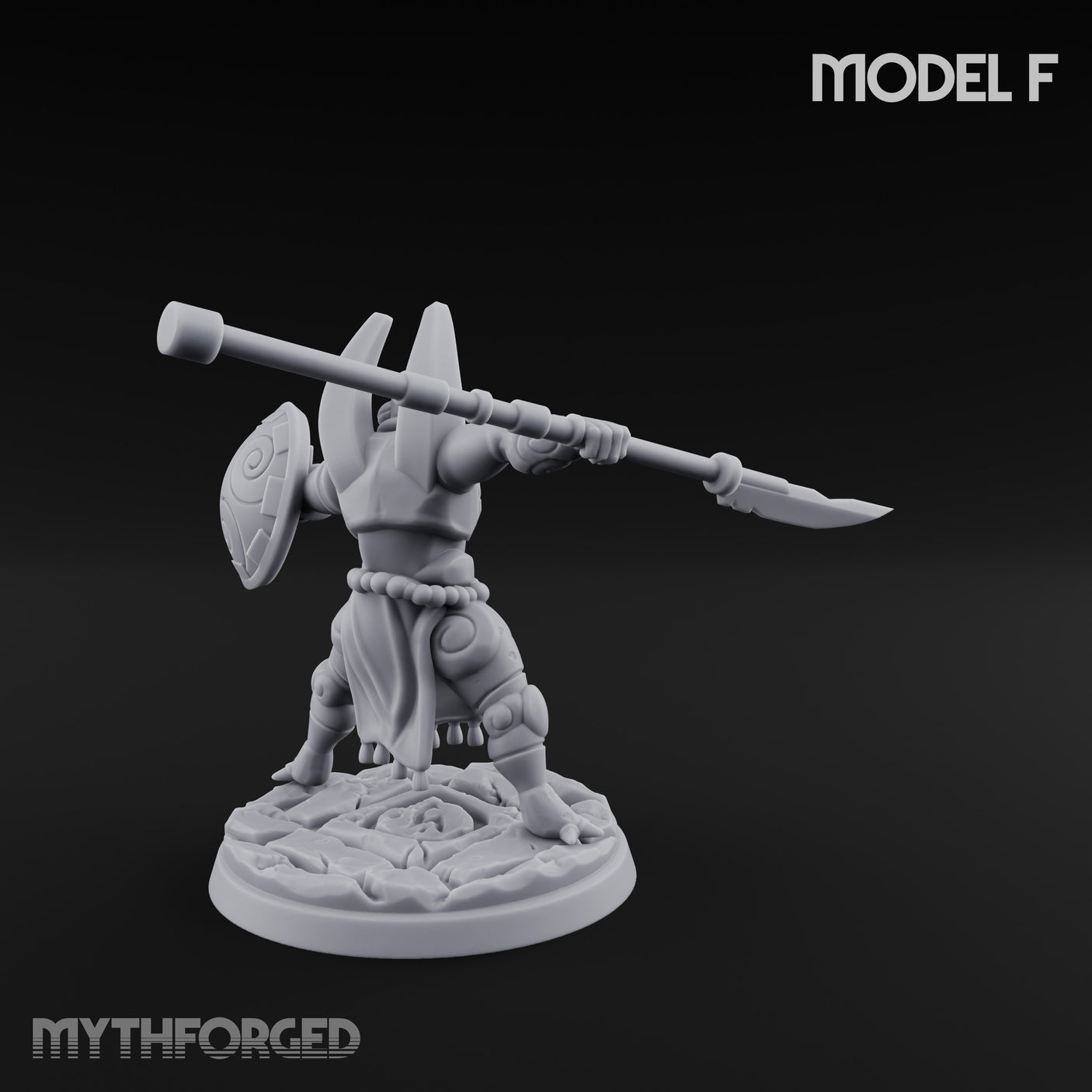 Staff And Shield Bearing Bulbous Automaton F Miniature for Dungeons and Dragons, Pathfinder or other TTRPGs