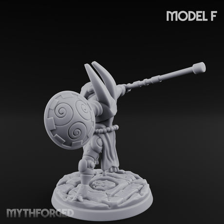 Staff And Shield Bearing Bulbous Automaton F Miniature for Dungeons and Dragons, Pathfinder or other TTRPGs