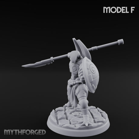 Staff And Shield Bearing Bulbous Automaton F Miniature for Dungeons and Dragons, Pathfinder or other TTRPGs