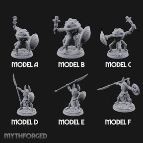 Staff And Shield Bearing Bulbous Automatons Miniature for Dungeons and Dragons, Pathfinder or other TTRPGs