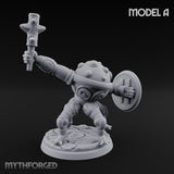 Staff And Shield Bearing Bulbous Automatons Miniature for Dungeons and Dragons, Pathfinder or other TTRPGs