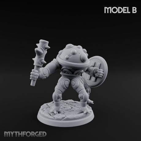 Staff And Shield Bearing Bulbous Automatons Miniature for Dungeons and Dragons, Pathfinder or other TTRPGs