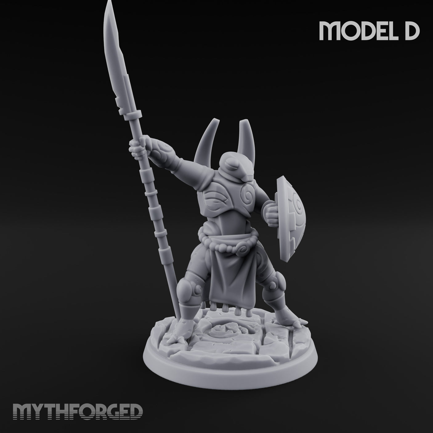 Staff And Shield Bearing Bulbous Automatons Miniature for Dungeons and Dragons, Pathfinder or other TTRPGs