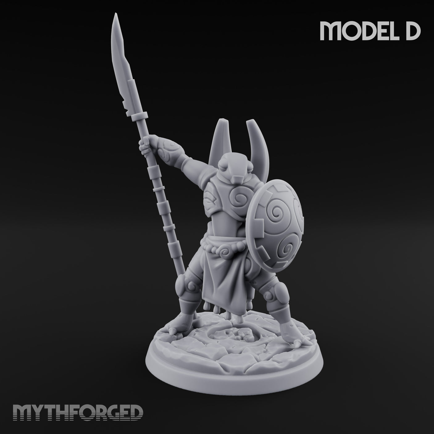 Staff And Shield Bearing Bulbous Automatons Miniature for Dungeons and Dragons, Pathfinder or other TTRPGs