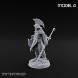 Staff And Sword Striking Human Sentinel Knight Model A Miniature for Dungeons and Dragons, Pathfinder or other TTRPGs
