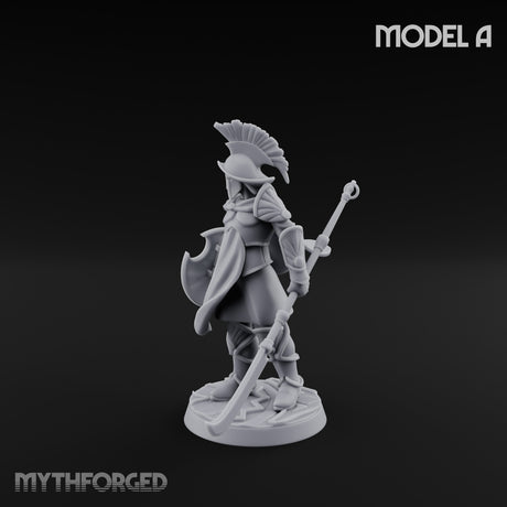 Staff And Sword Striking Human Sentinel Knight Model A Miniature for Dungeons and Dragons, Pathfinder or other TTRPGs