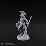 Staff And Sword Striking Human Sentinel Knight Model A Miniature for Dungeons and Dragons, Pathfinder or other TTRPGs