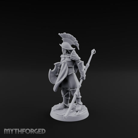 Staff And Sword Striking Human Sentinel Knight Model A Miniature for Dungeons and Dragons, Pathfinder or other TTRPGs