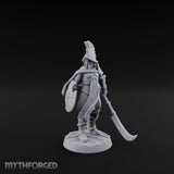 Staff And Sword Striking Human Sentinel Knight Model A Miniature for Dungeons and Dragons, Pathfinder or other TTRPGs