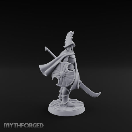 Staff And Sword Striking Human Sentinel Knight Model A Miniature for Dungeons and Dragons, Pathfinder or other TTRPGs