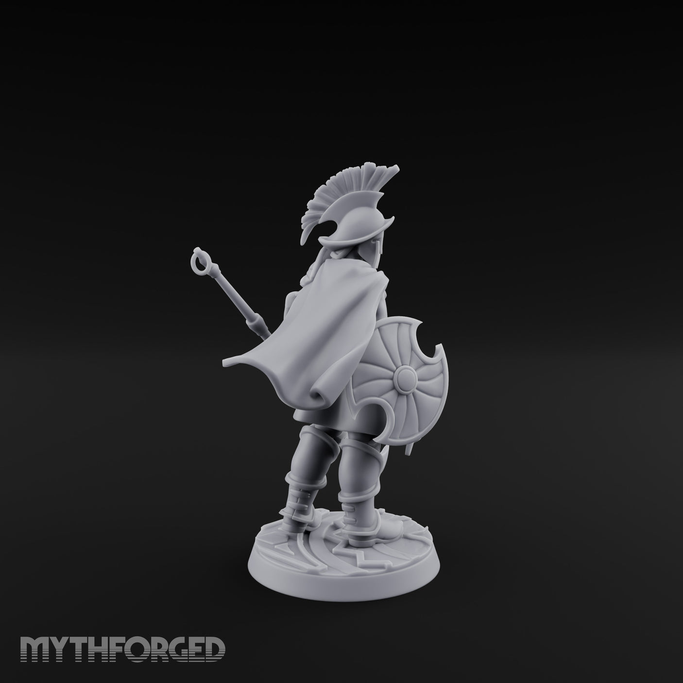 Staff And Sword Striking Human Sentinel Knight Model A Miniature for Dungeons and Dragons, Pathfinder or other TTRPGs