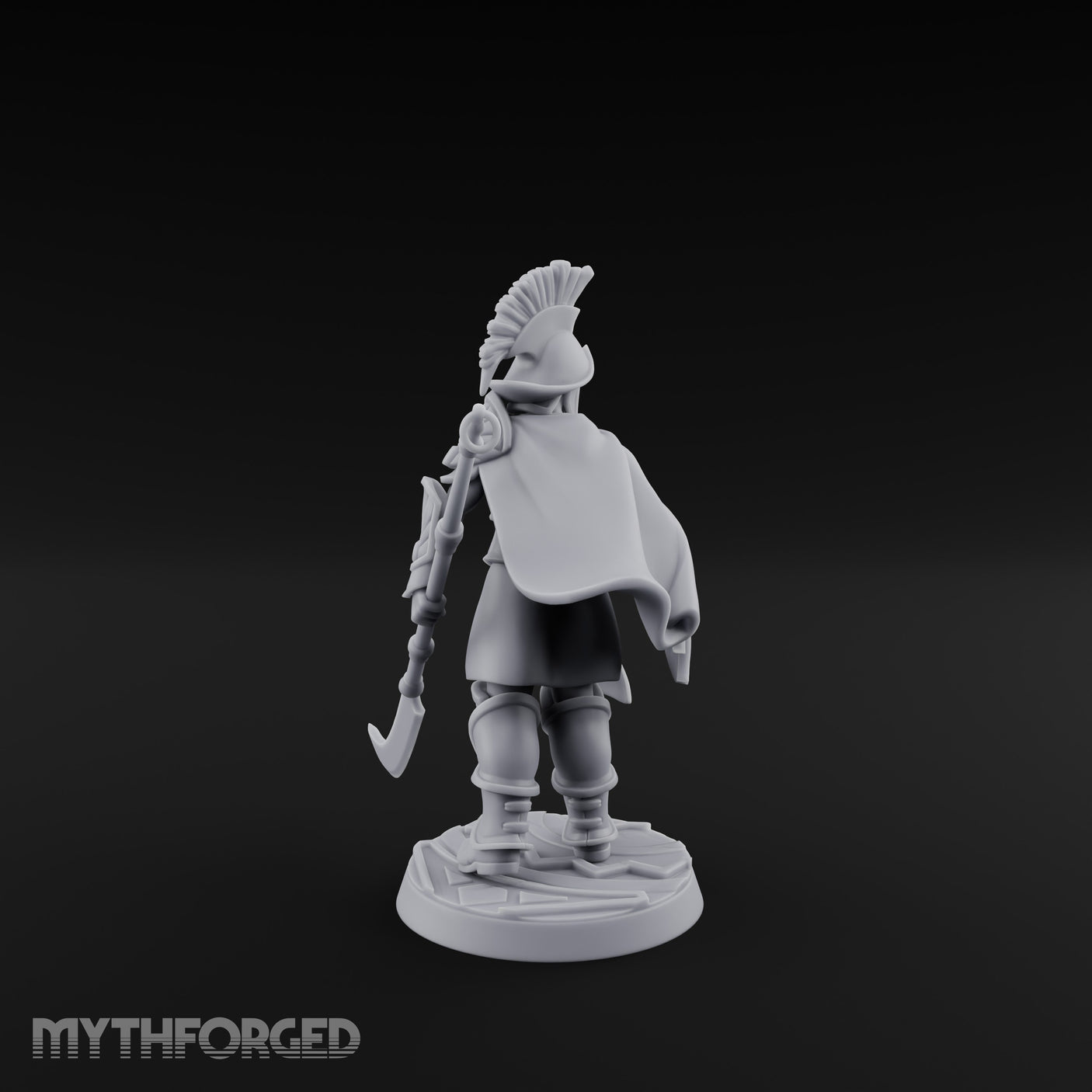 Staff And Sword Striking Human Sentinel Knight Model A Miniature for Dungeons and Dragons, Pathfinder or other TTRPGs
