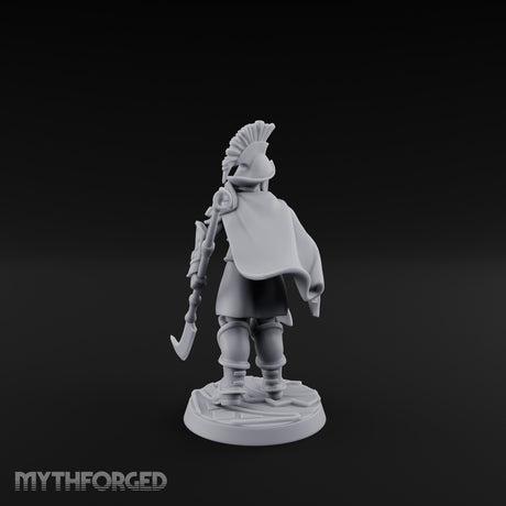 Staff And Sword Striking Human Sentinel Knight Model A Miniature for Dungeons and Dragons, Pathfinder or other TTRPGs