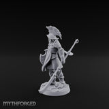 Staff And Sword Striking Human Sentinel Knight Model A Miniature for Dungeons and Dragons, Pathfinder or other TTRPGs