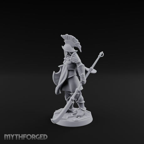 Staff And Sword Striking Human Sentinel Knight Model A Miniature for Dungeons and Dragons, Pathfinder or other TTRPGs