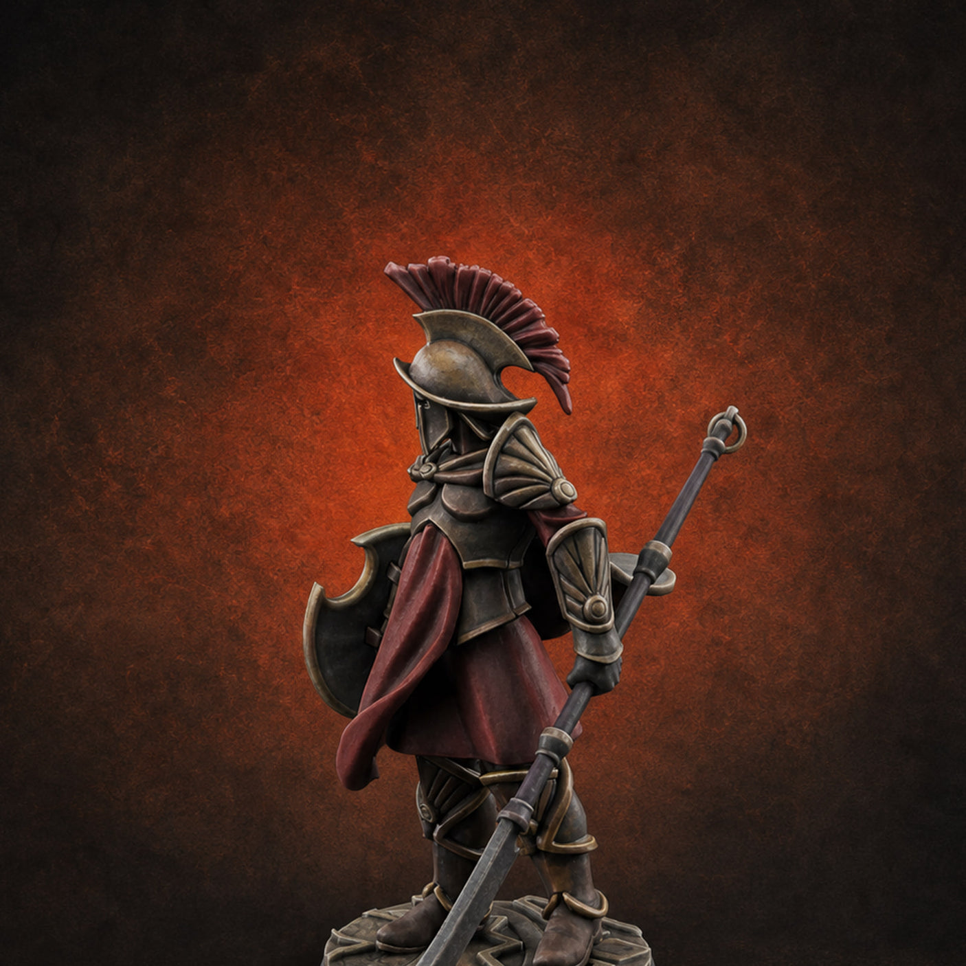 Staff And Sword Striking Human Sentinel Knight Model A Miniature for Dungeons and Dragons, Pathfinder or other TTRPGs