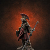 Staff And Sword Striking Human Sentinel Knight Model A Miniature for Dungeons and Dragons, Pathfinder or other TTRPGs