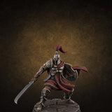 Staff And Sword Striking Human Sentinel Knight Model B Miniature for Dungeons and Dragons, Pathfinder or other TTRPGs