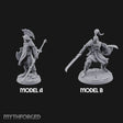 Staff And Sword Striking Human Sentinel Knights Miniature for Dungeons and Dragons, Pathfinder or other TTRPGs