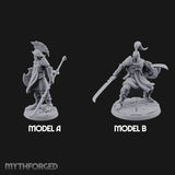 Staff And Sword Striking Human Sentinel Knights Miniature for Dungeons and Dragons, Pathfinder or other TTRPGs